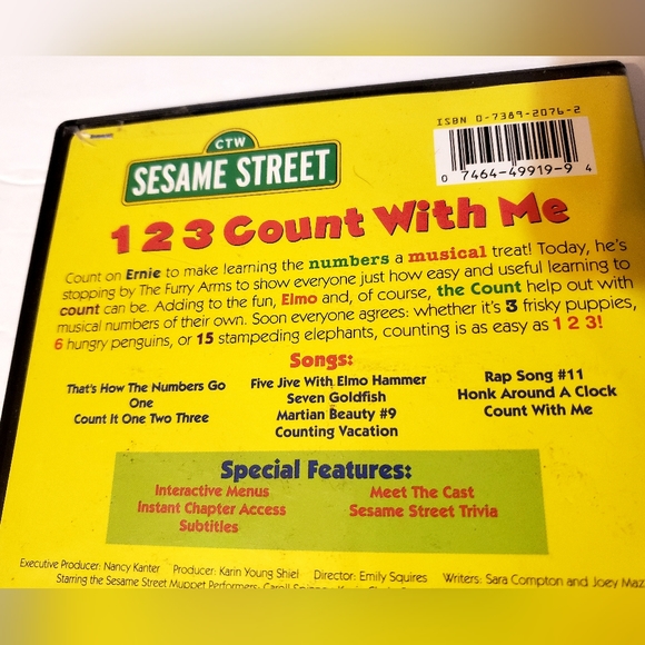 1999 SESAME STREET 1 2 3 Count with Me...Erie, Elmo and more DVD!! - Picture 6 of 6